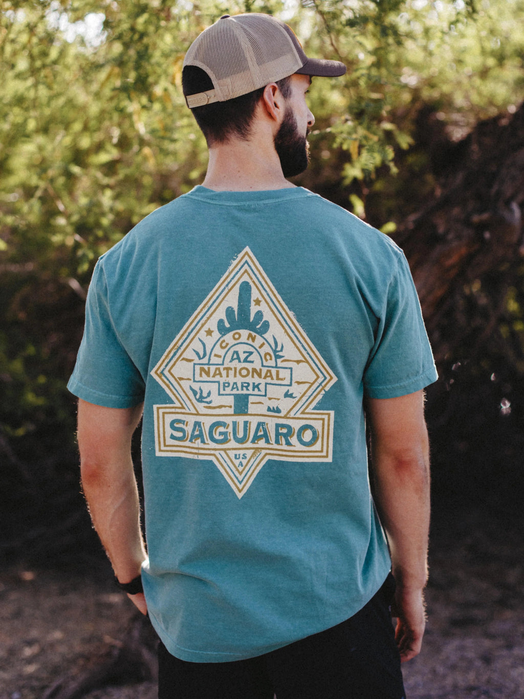 T-SHIRTS-SS-ICONIC ARIZONA-Saguaro NP-GREEN
