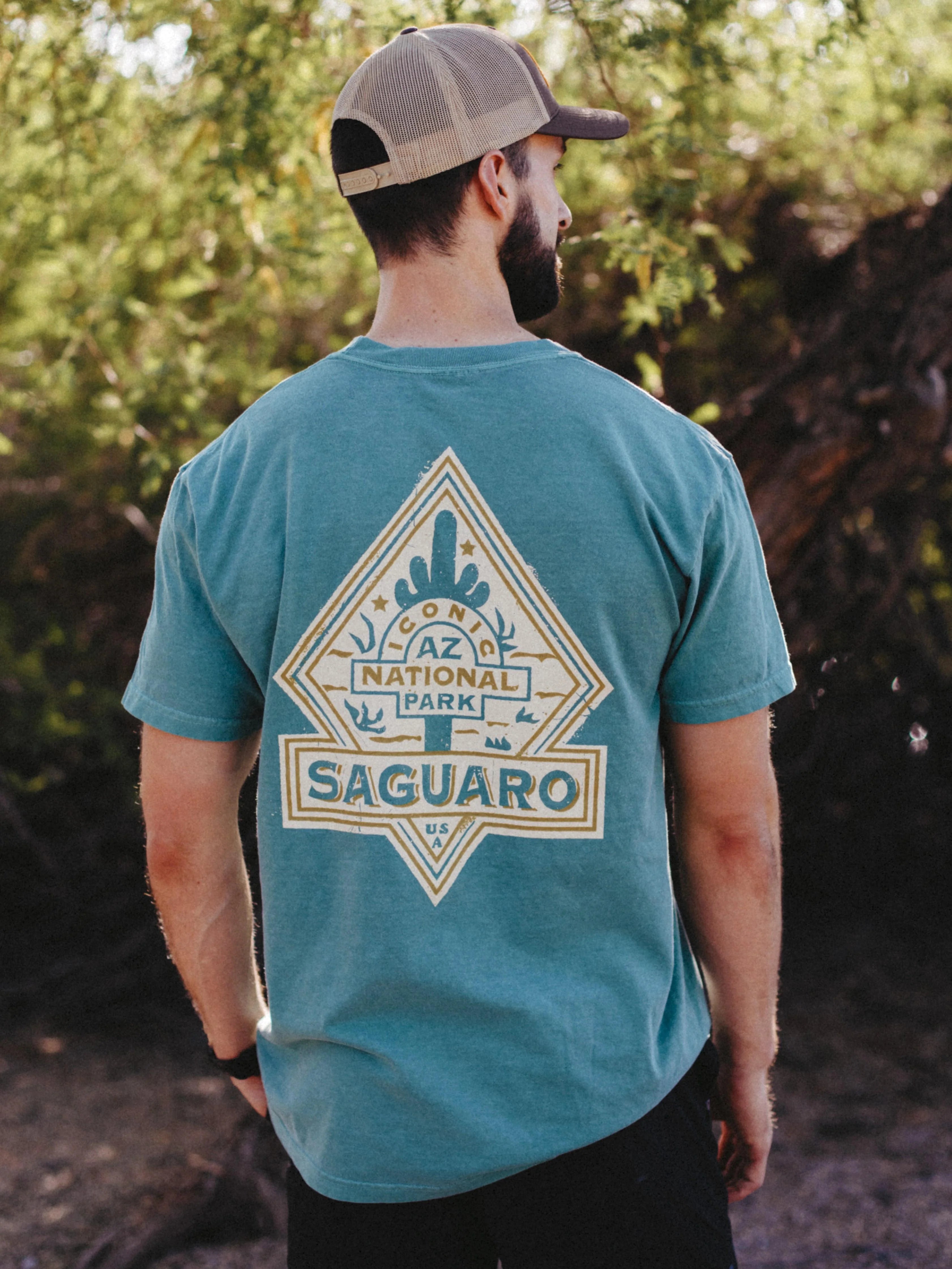T-SHIRTS-SS-ICONIC ARIZONA-Saguaro NP-GREEN