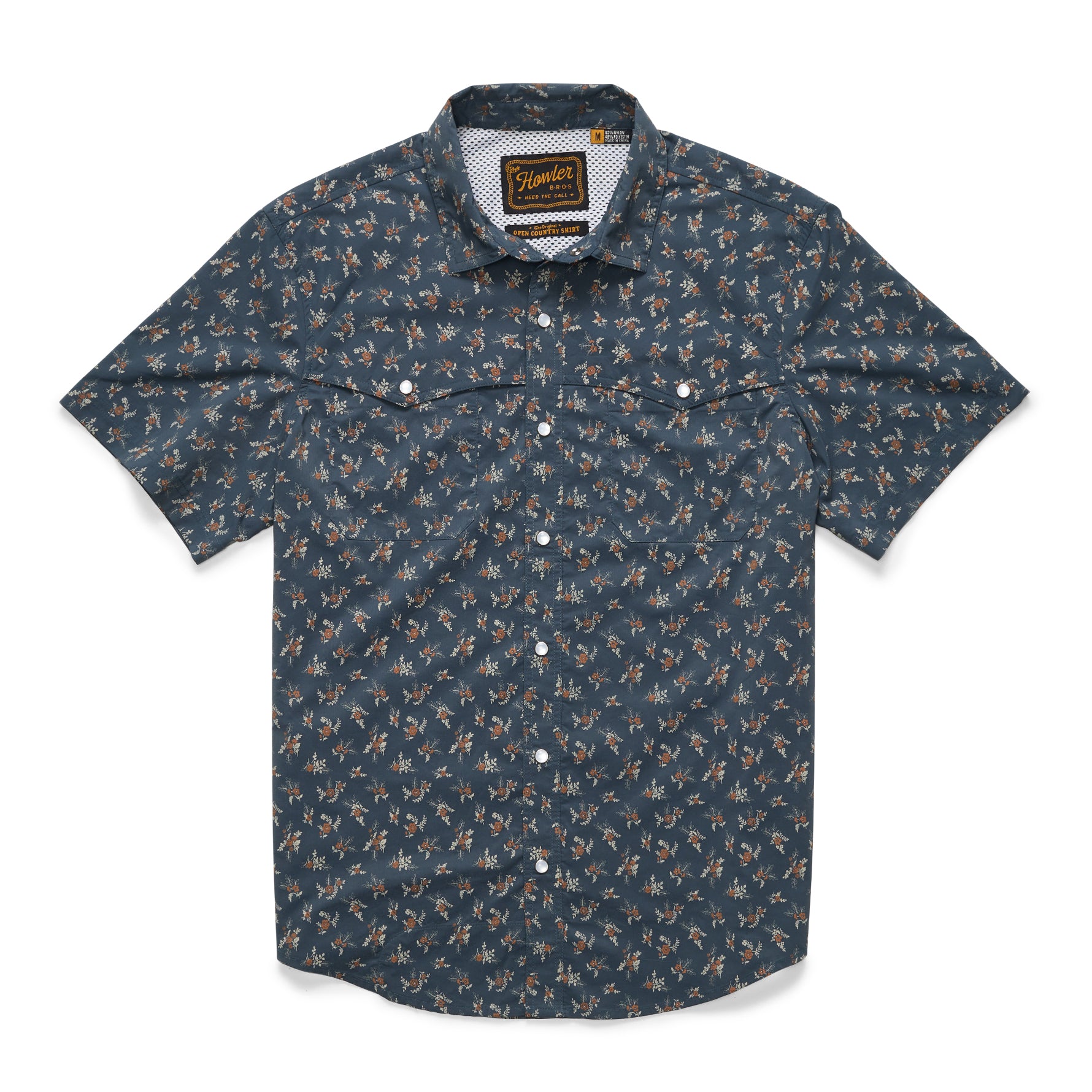 TOPS-SS BUTTON-HOWLER BROS-126925S-DAR-Rancher Floral : Dark Slate