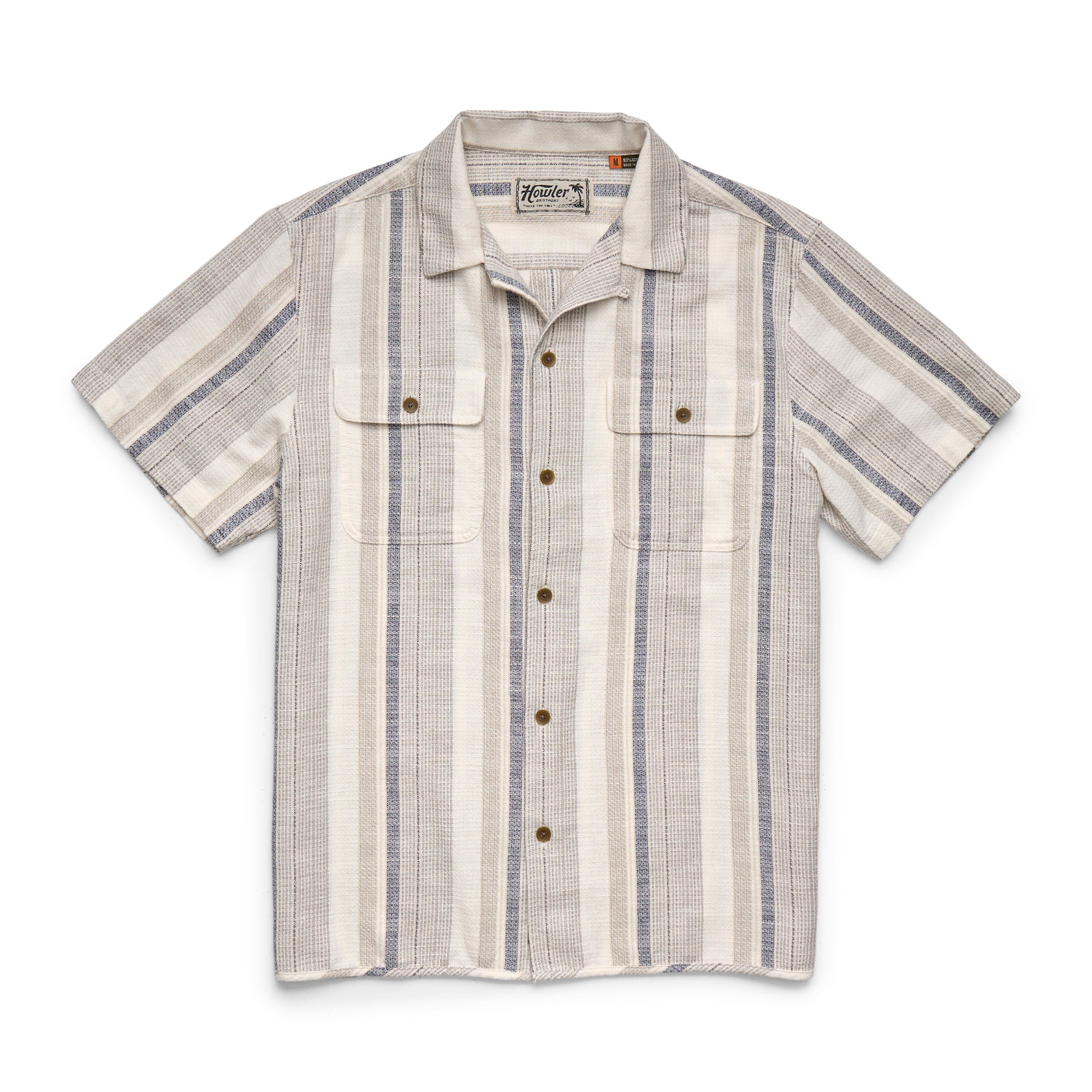 TOPS-SS BUTTON-HOWLER BROS-129326S-OLD-Old Bill Stripe : Limestone