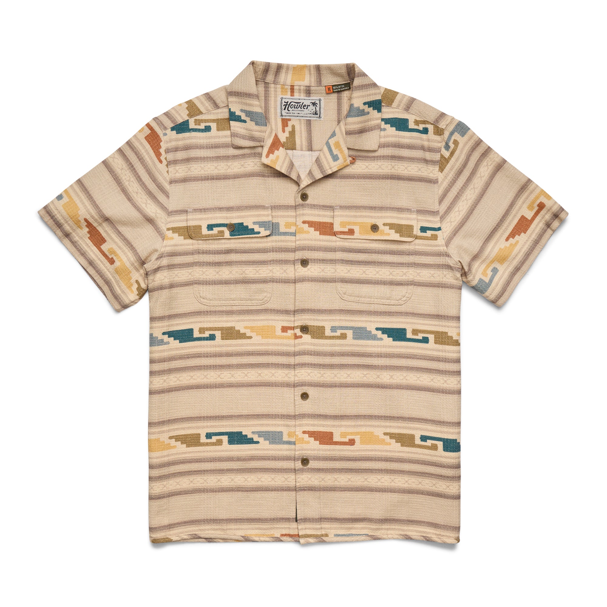 TOPS-SS BUTTON-HOWLER BROS-129326S-TEM-Temple Tracks : Natural