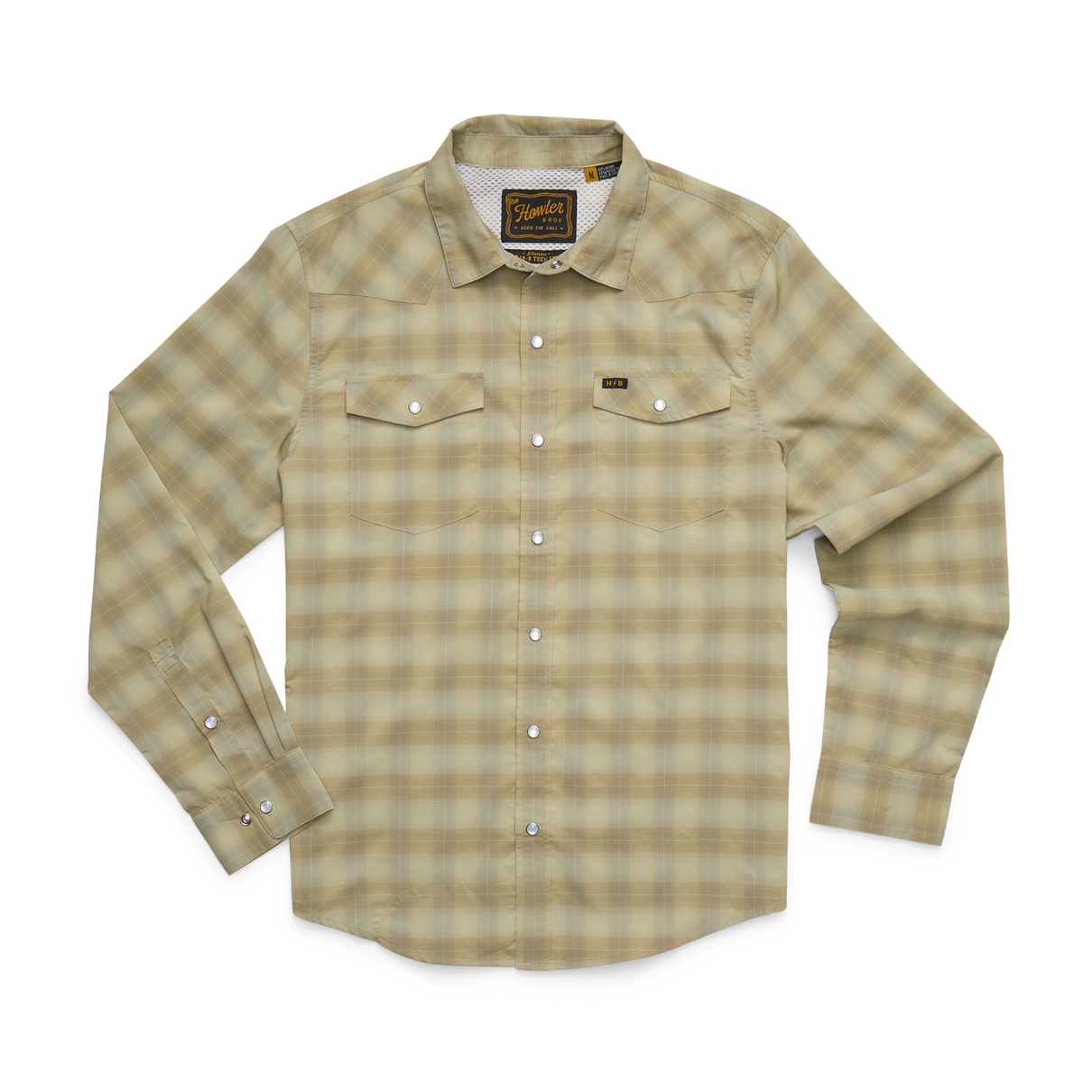 SHIRTS-LS BUTTON UP-HOWLER BROS-125526F-GRN-Kent Plaid : Fog Green