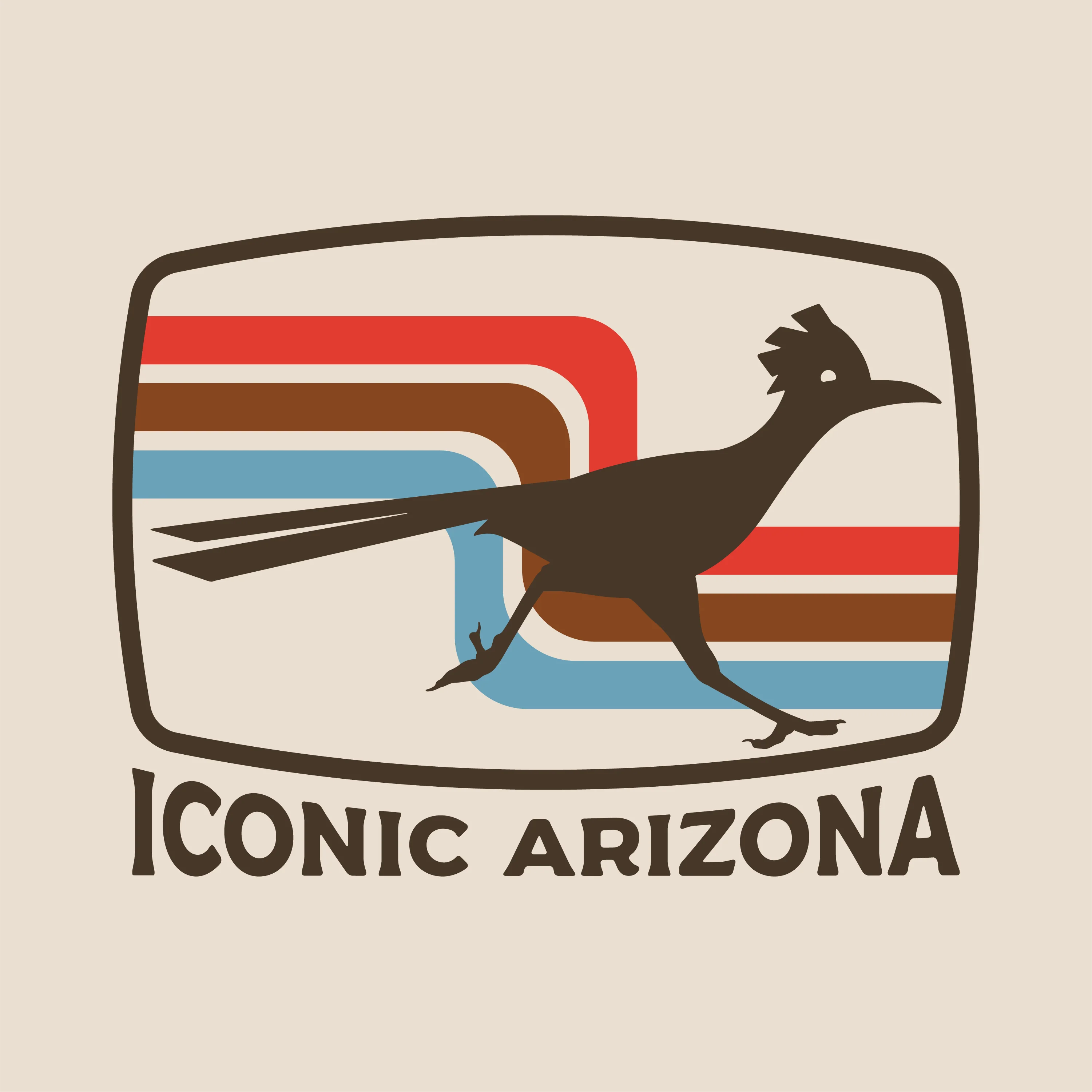 T-SHIRTS-SS- ICONIC ARIZONA-70s Roadrunner -CREAM
