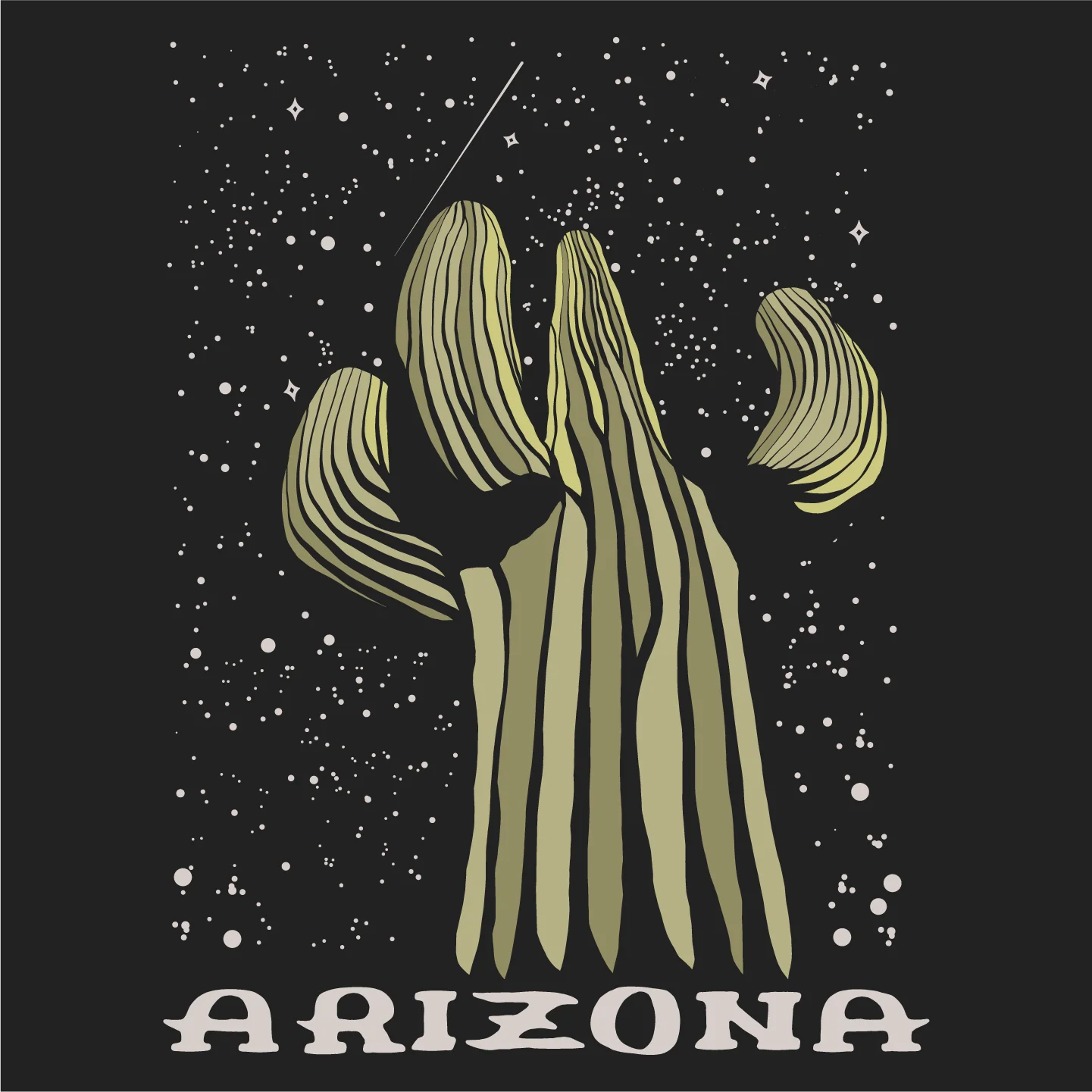 T-SHIRT-SS-ICONIC ARIZONA-STARRY NIGHT-BLACK