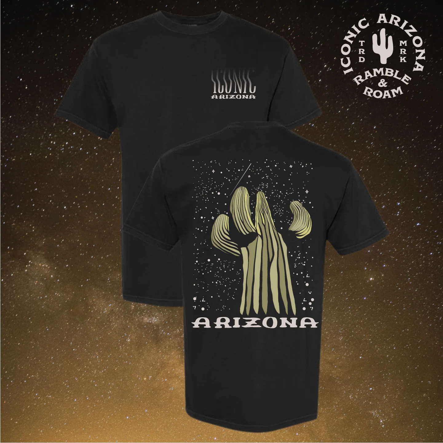 T-SHIRT-SS-ICONIC ARIZONA-STARRY NIGHT-BLACK