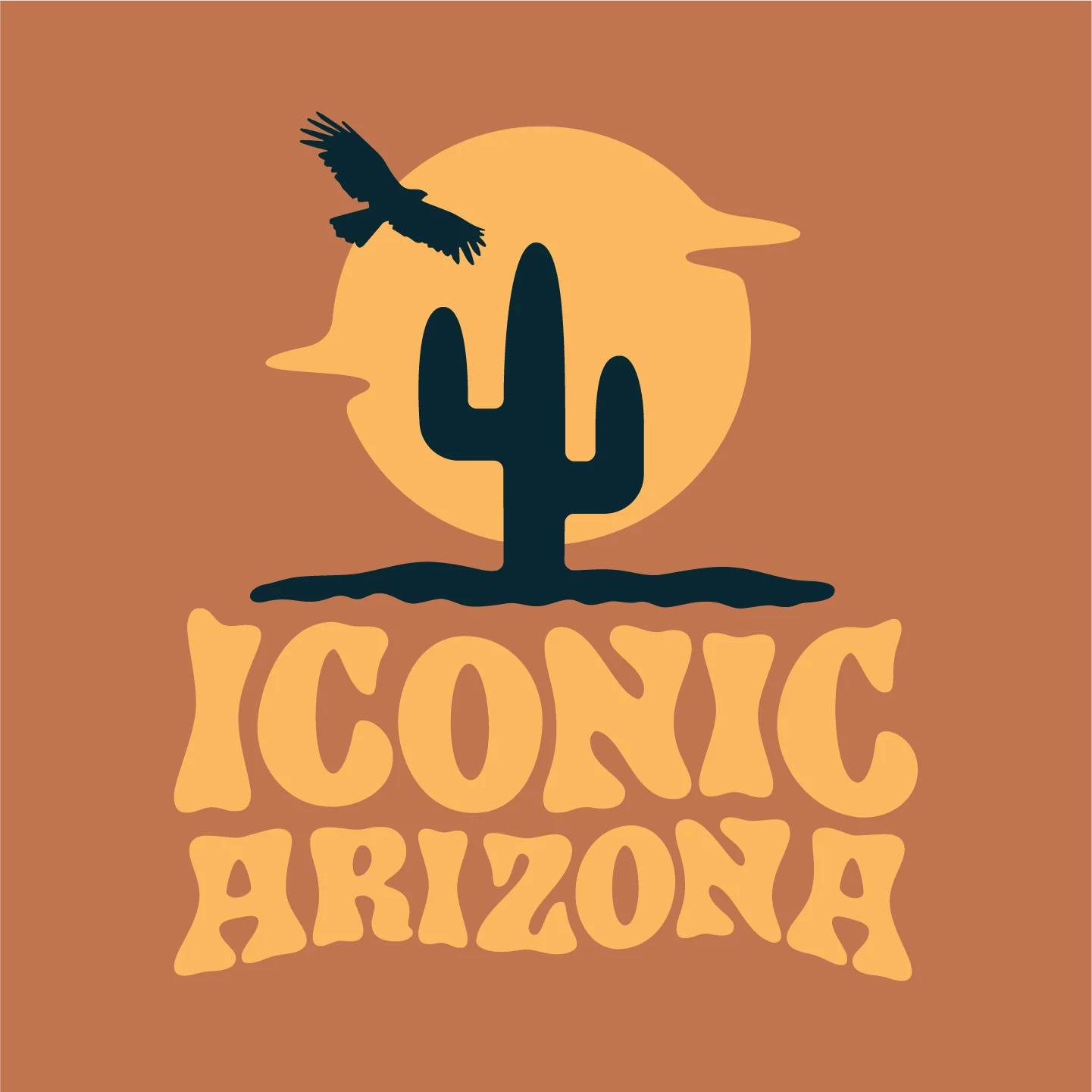 T-SHIRTS-SS- ICONIC ARIZONA-Savage Sands -BROWN
