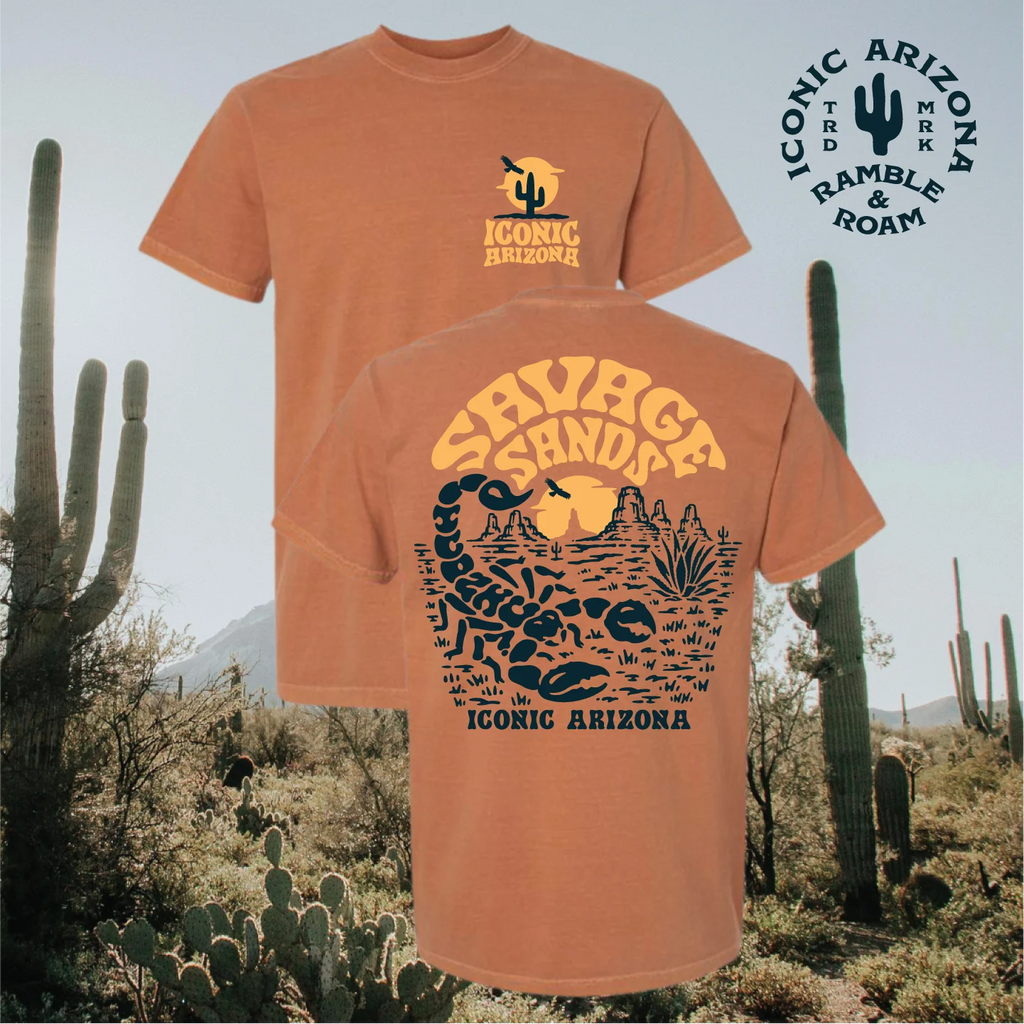 T-SHIRTS-SS- ICONIC ARIZONA-Savage Sands -BROWN