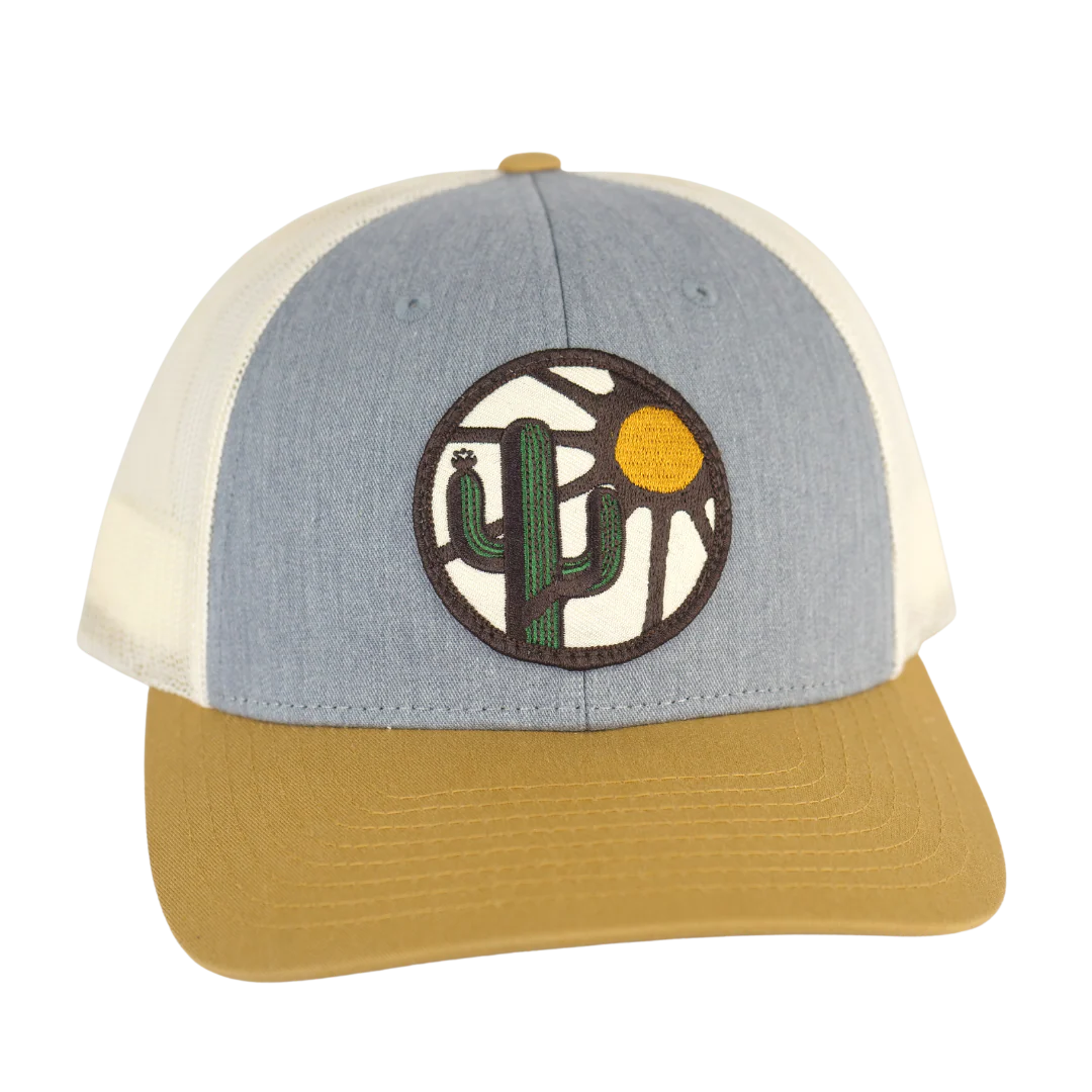 ACCESSORIES-HATS- ICONIC ARIZONA-Blooming Saguaro -GREY/GOLD