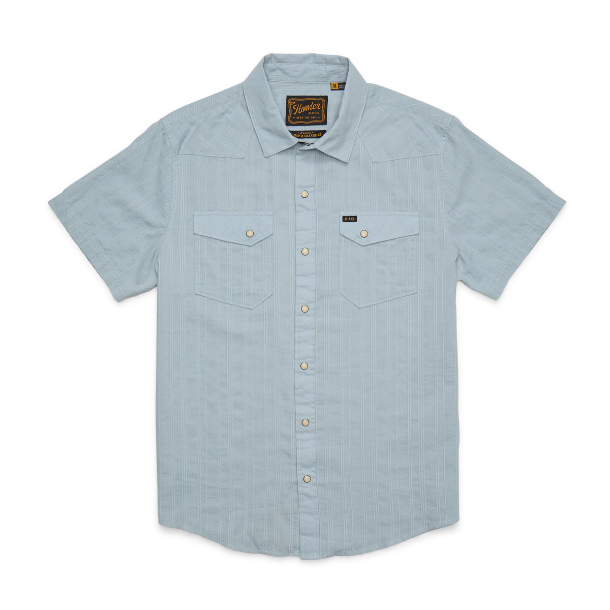 SHIRTS-SS BUTTON UP-HOWLER BROS-223926F-SKY-Eyelet Stripe : Sky Blue