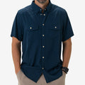 TOPS-BUTTON UP-BURLEBO-PWS-NVY-NAVY