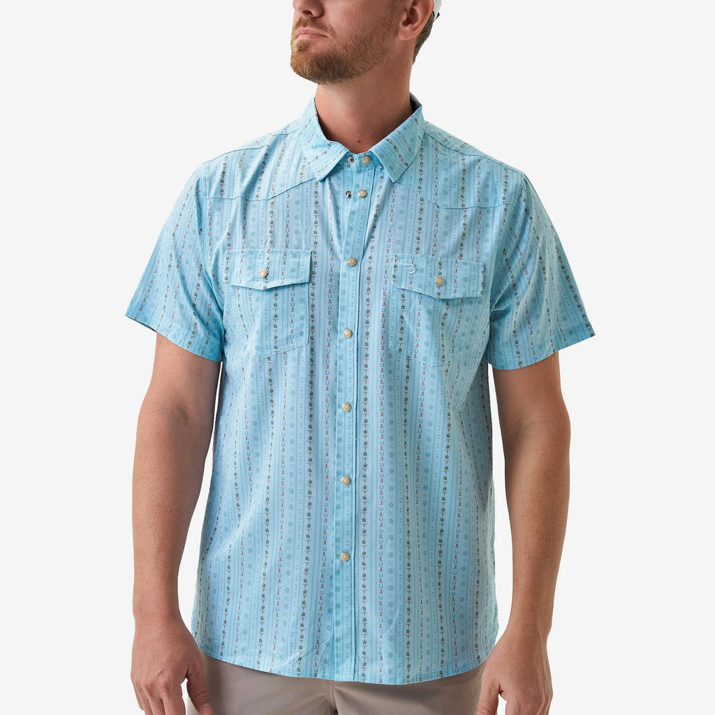 TOPS-BUTTON UP-BURLEBO-PWS-TBR-BJ-BLUE JEAN