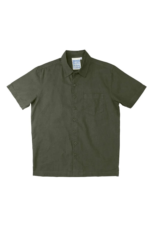 TOPS-SS BUTTON-JUNGMAVEN-PADARO-OLIVE GREEN