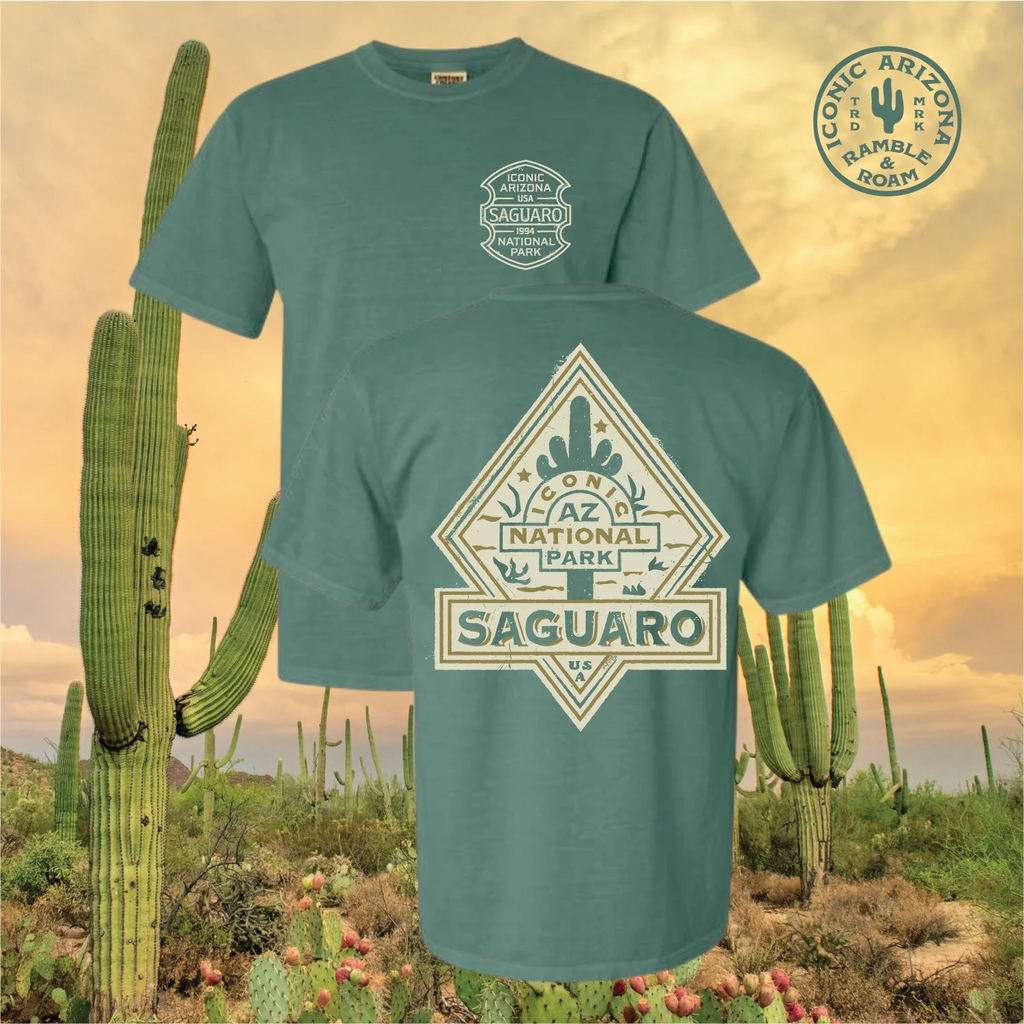 T-SHIRTS-SS-ICONIC ARIZONA-Saguaro NP-GREEN