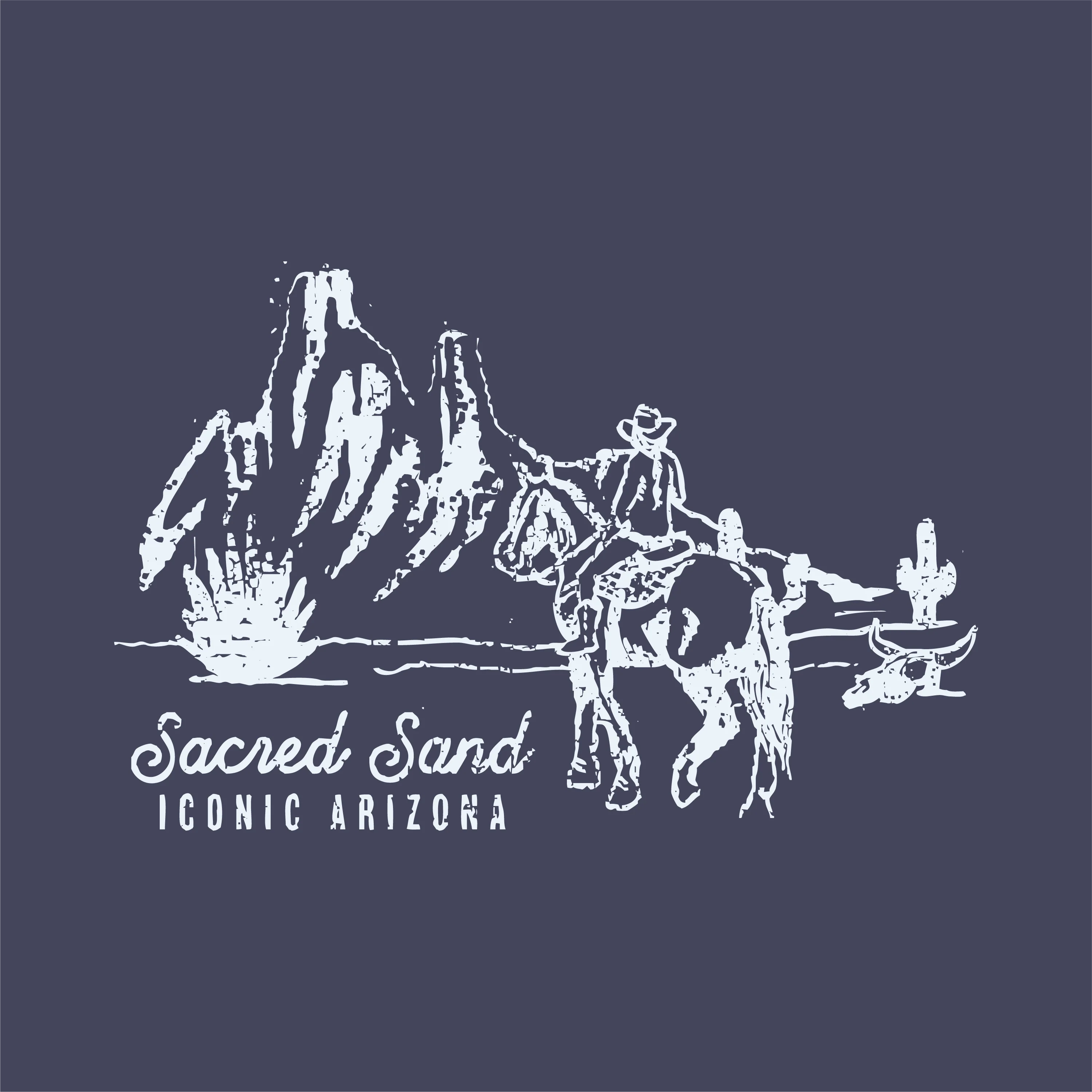 T-SHIRT-SS-ICONIC ARIZONA-SACRED SAND-NAVY